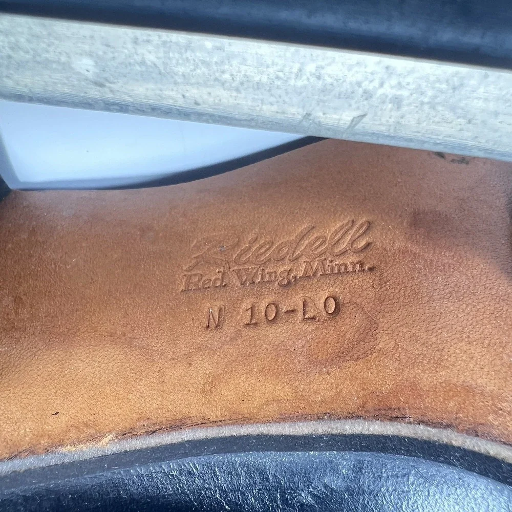 Vintage Riedell Red Wing Black Leather Ice Skates Sz 10.5 S Sheffield 220 Blades